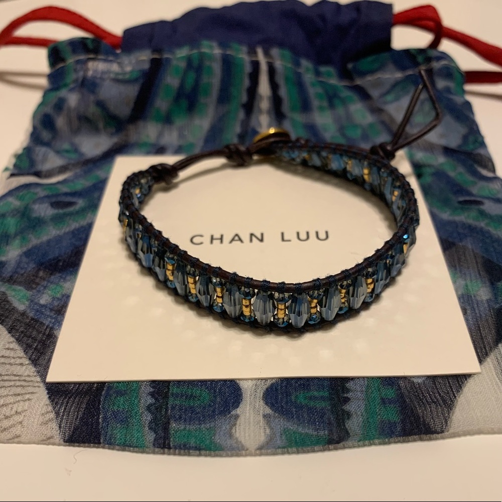 Chan Luu Blue & Gold Beaded Bracelet